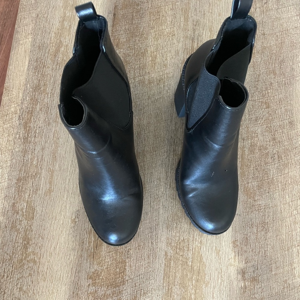 Black Leather Ankle Boots - Picture 2 of 5